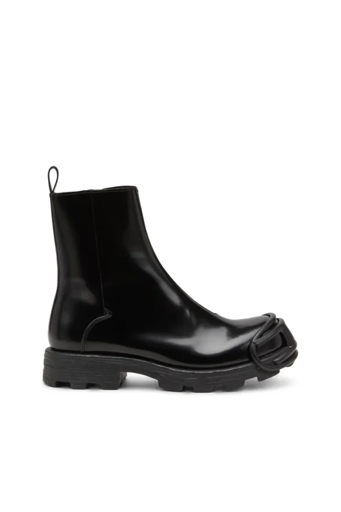 d-hammer bt zip d D-Hammer-Leather Chelsea boots with Oval D toe caps