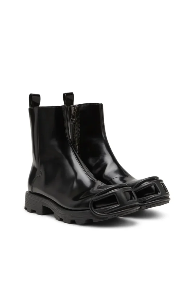 d-hammer bt zip d D-Hammer-Leather Chelsea boots with Oval D toe caps