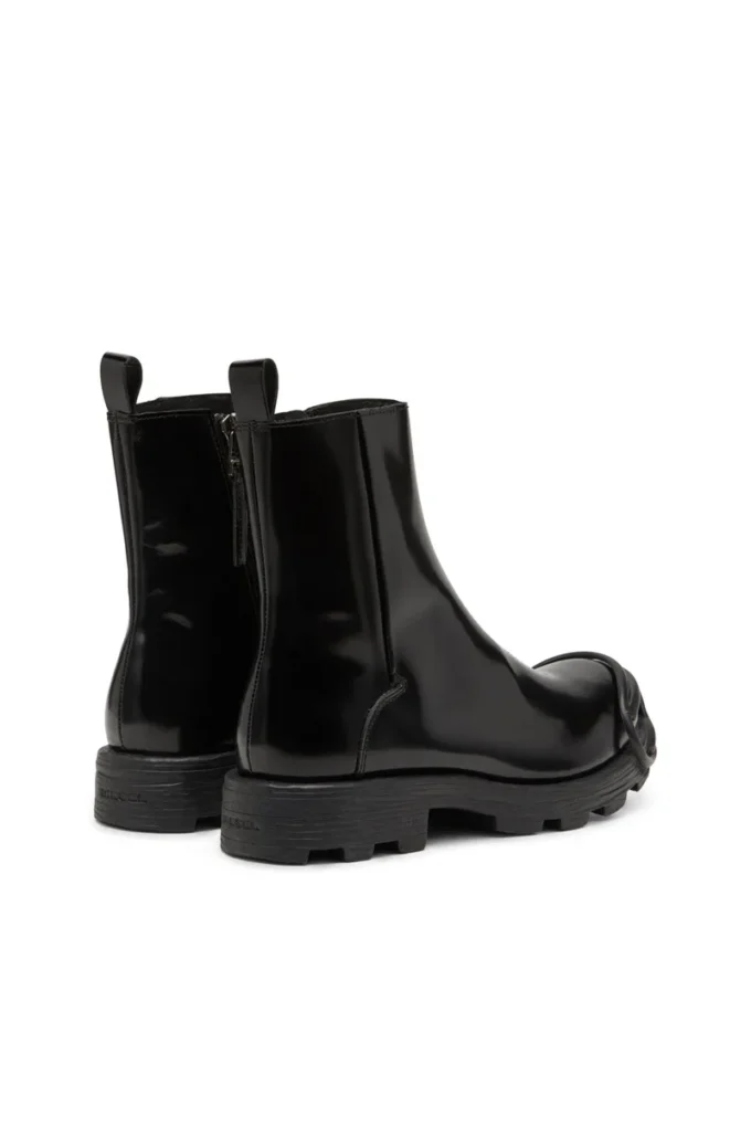 d-hammer bt zip d D-Hammer-Leather Chelsea boots with Oval D toe caps