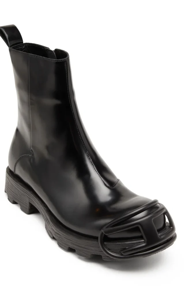 d-hammer bt zip d D-Hammer-Leather Chelsea boots with Oval D toe caps