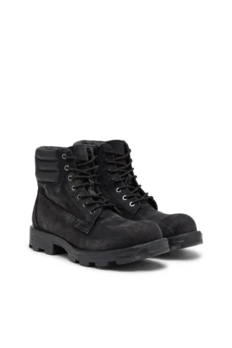 d-hammer lace up D-Hammer-Combat boots in denim and leather