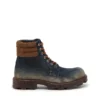 d-hammer lace up D-Hammer-Combat boots in denim and suede