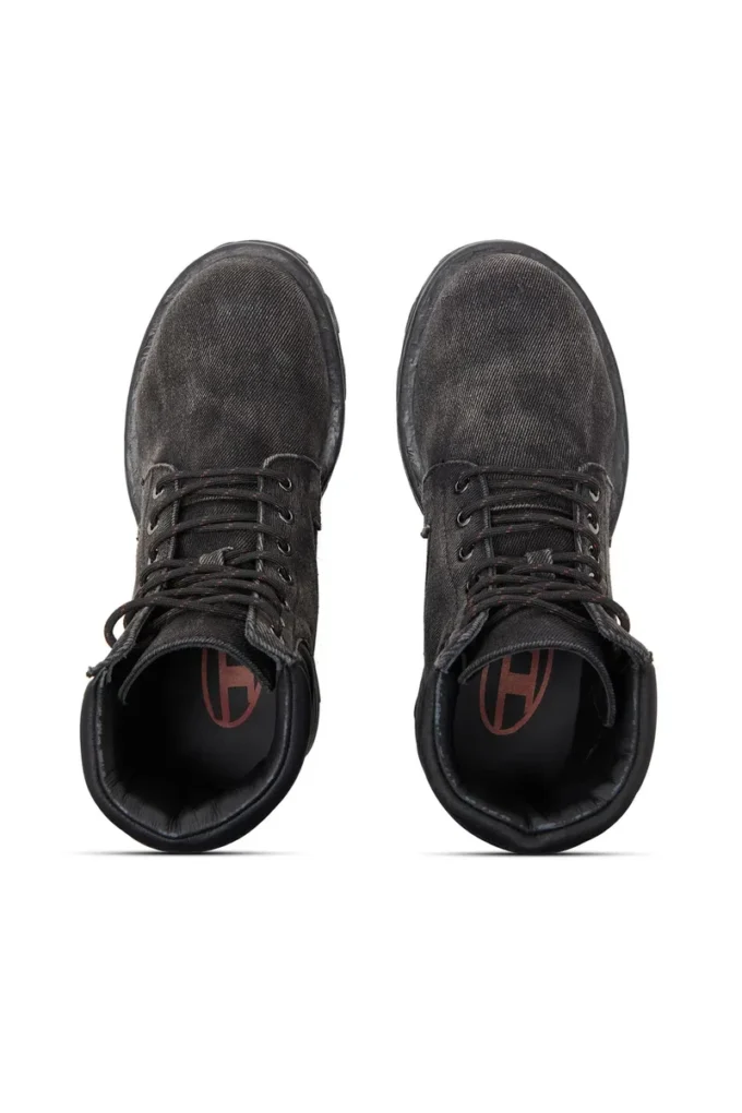 d-hammer lace up w D-Hammer-Combat boots in denim and leather