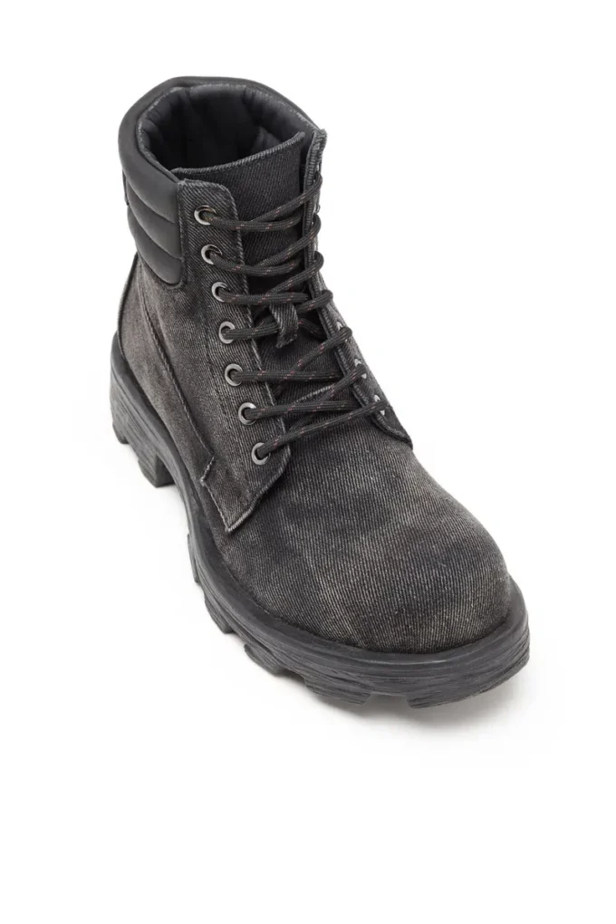 d-hammer lace up w D-Hammer-Combat boots in denim and leather