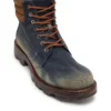 d-hammer lace up D-Hammer-Combat boots in denim and suede