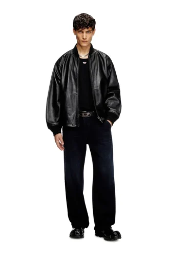 l-khat Waxed-leather bomber jacket