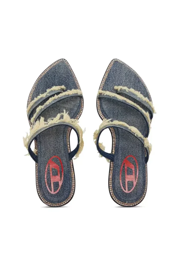 d-havanna kittie D-Havanna Kittie-Frayed-denim mules with crystals