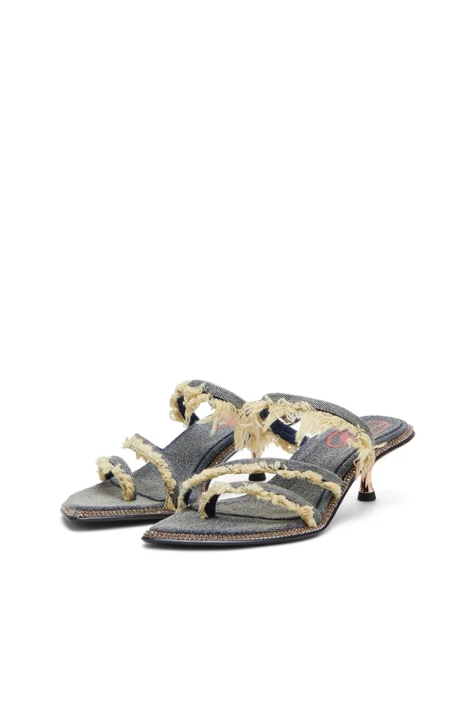 d-havanna kittie D-Havanna Kittie-Frayed-denim mules with crystals