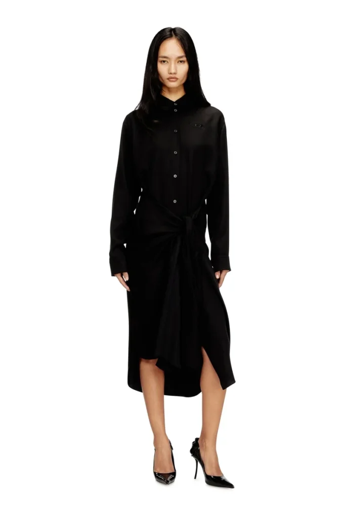 d-iletta-s1 Midi shirt dress with twisted detail