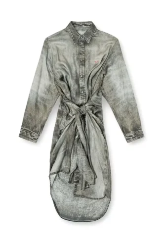 d-iletta Wrap dress in denim-look viscose