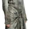 d-iletta Wrap dress in denim-look viscose