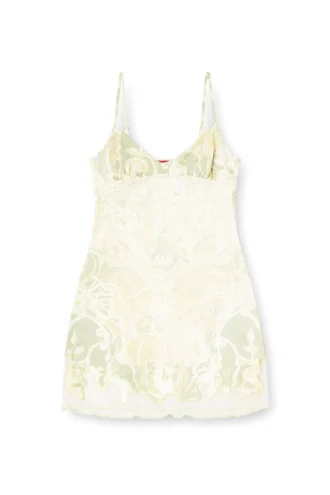 d-inlay Nylon mini dress with Heraldic print