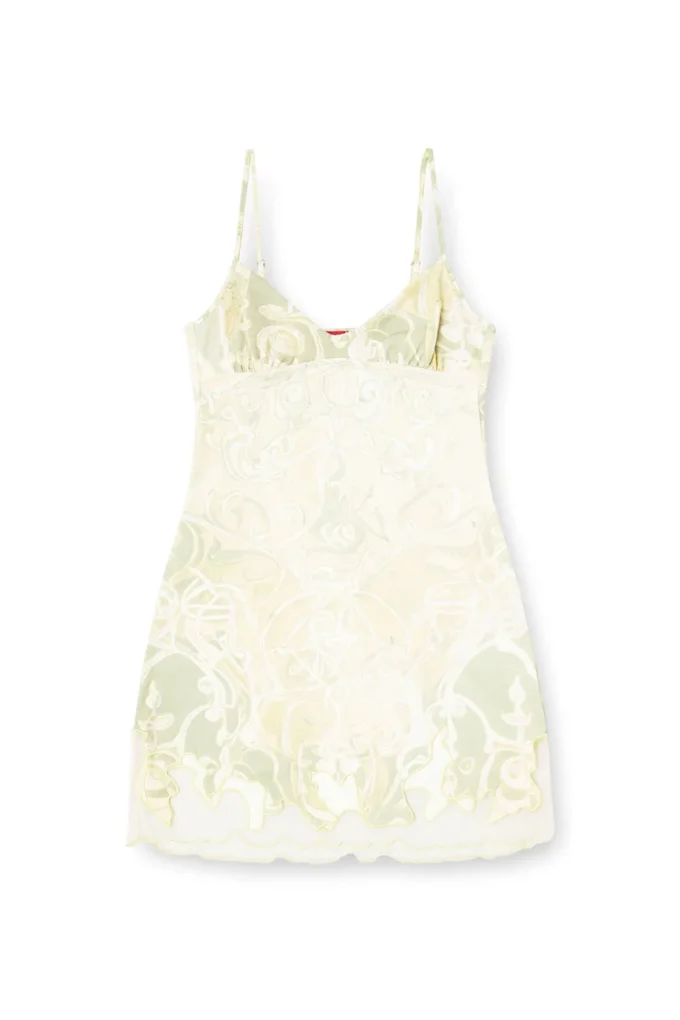 d-inlay Nylon mini dress with Heraldic print