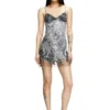 d-inlay Nylon mini dress with Heraldic print