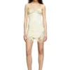 d-inlay Nylon mini dress with Heraldic print