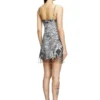 d-inlay Nylon mini dress with Heraldic print