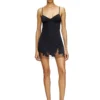 d-inlay-r1 Nylon mini dress with tulle insert