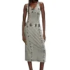 d-inny Sleeveless midi dress with denim effect
