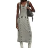 d-inny Sleeveless midi dress with denim effect