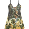 d-jena-dev Short destroyed dress with poster print