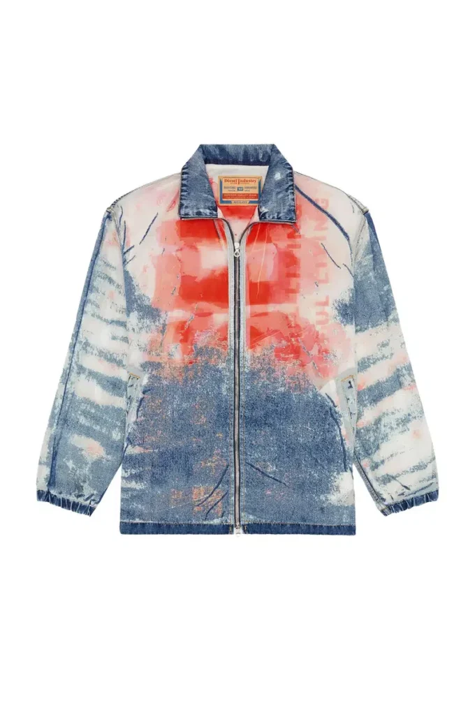 d-krap-fse Jacket in devoré denim with logo