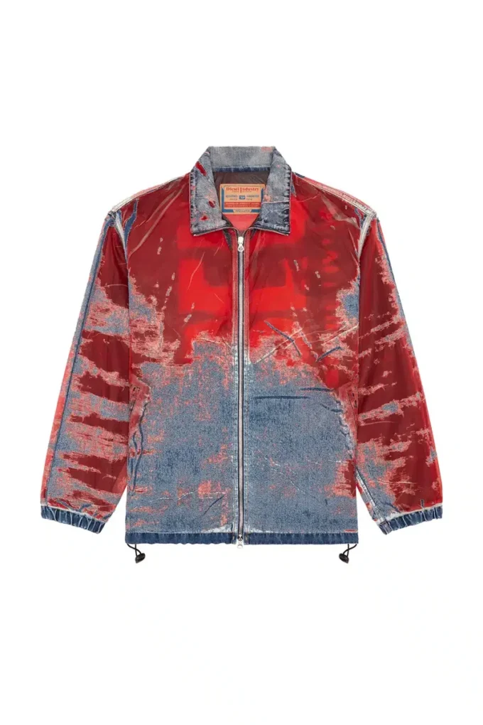 d-krap-fse Jacket in devoré denim with logo