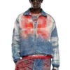 d-krap-fse Jacket in devoré denim with logo