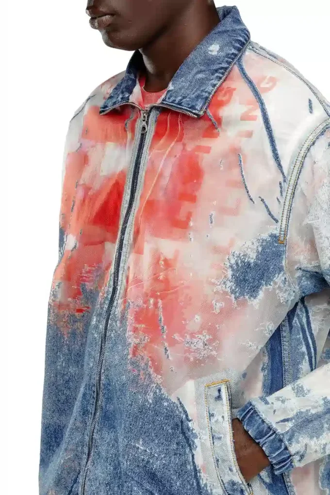 d-krap-fse Jacket in devoré denim with logo