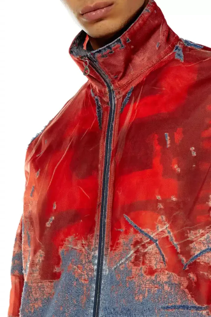 d-krap-fse Jacket in devoré denim with logo