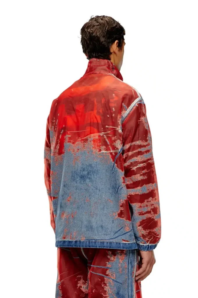 d-krap-fse Jacket in devoré denim with logo