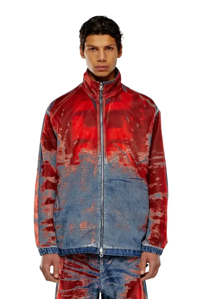 d-krap-fse Jacket in devoré denim with logo