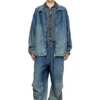 d-krap-s6 Zipped jacket in fluid denim