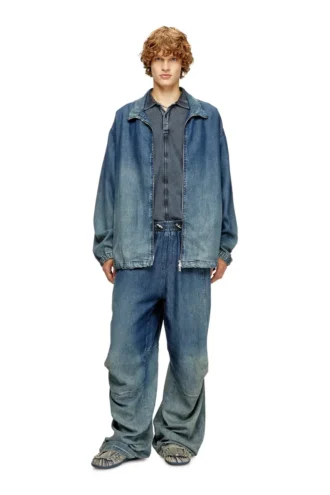 d-krap-s6 Zipped jacket in fluid denim