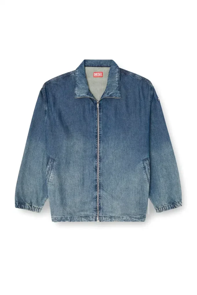 d-krap-s6 Zipped jacket in fluid denim