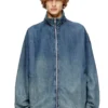 d-krap-s6 Zipped jacket in fluid denim