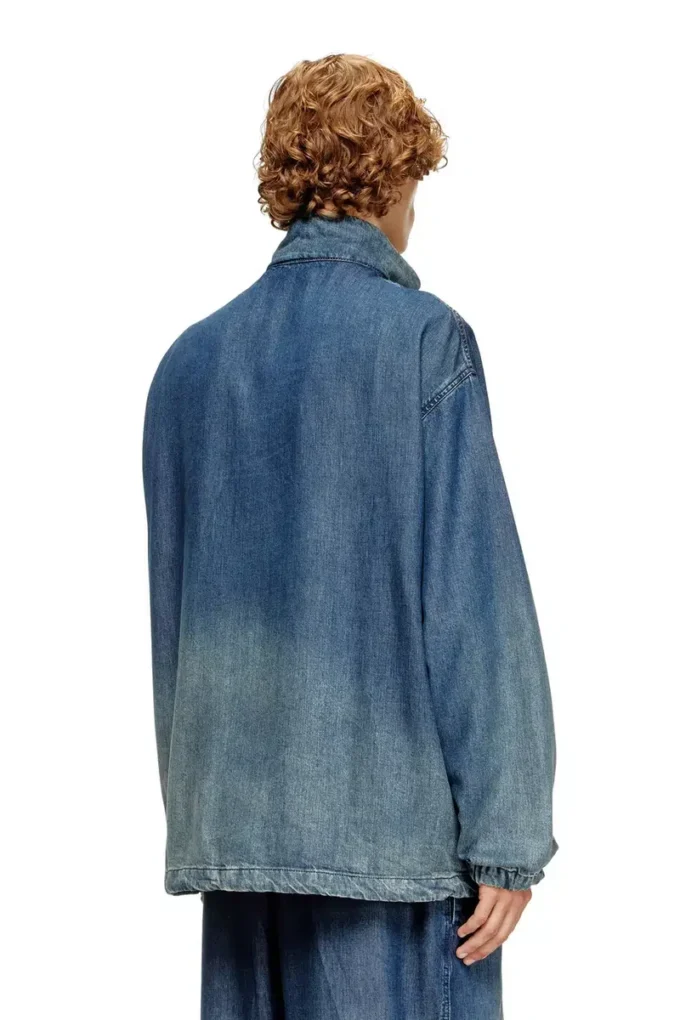 d-krap-s6 Zipped jacket in fluid denim
