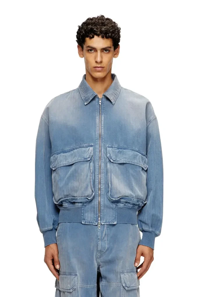 d-kurz Jacket in coloured herringbone denim