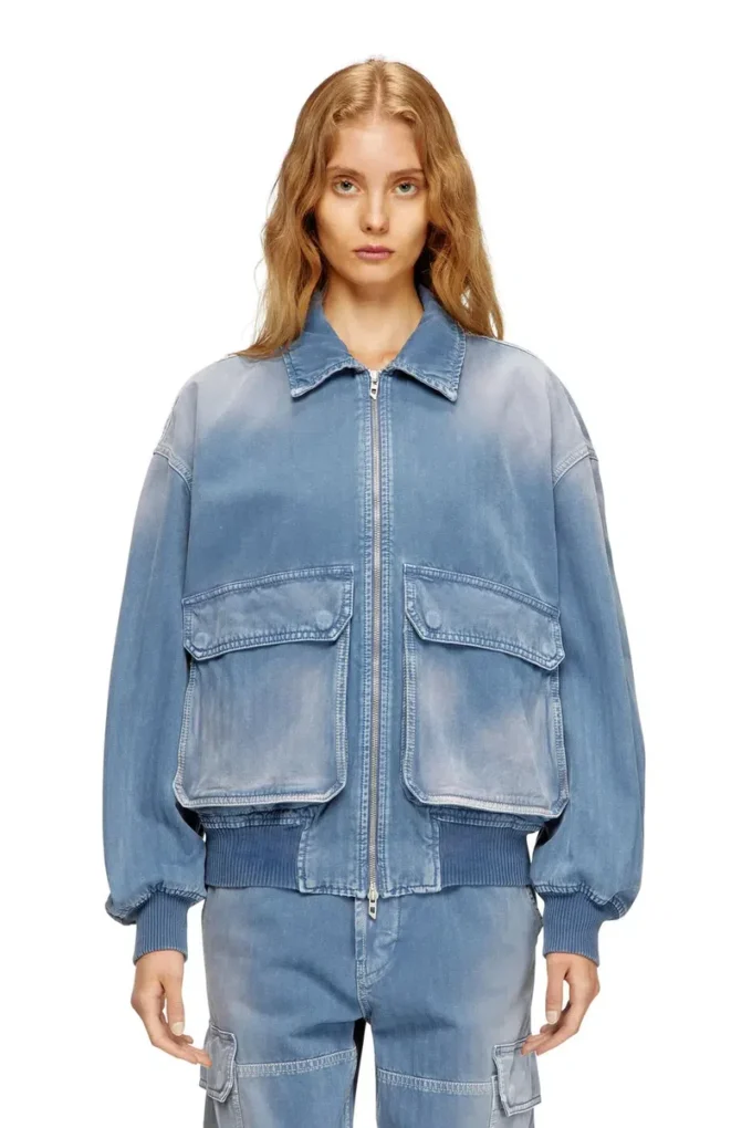 d-kurz Jacket in coloured herringbone denim