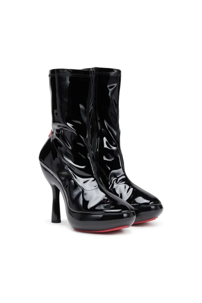 d-lake platform midb zip stretch D-Lake-Platform ankle boots in patent stretch PU