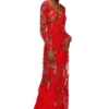 d-lea Long devoré dress in tulle and jersey