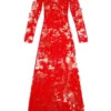 d-lea Long devoré dress in tulle and jersey