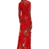 d-lea Long devoré dress in tulle and jersey