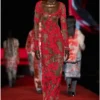 d-lea Long devoré dress in tulle and jersey