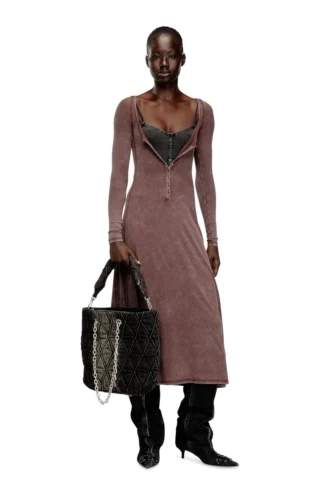 d-ley Midi dress in faded ribbed jersey