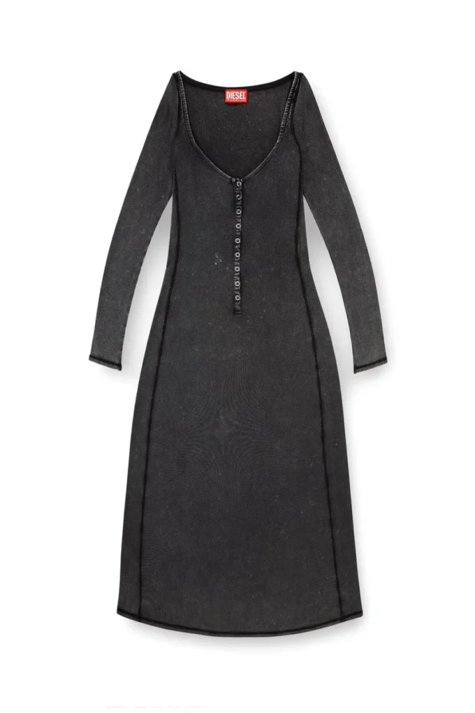 d-ley Midi dress in faded ribbed jersey
