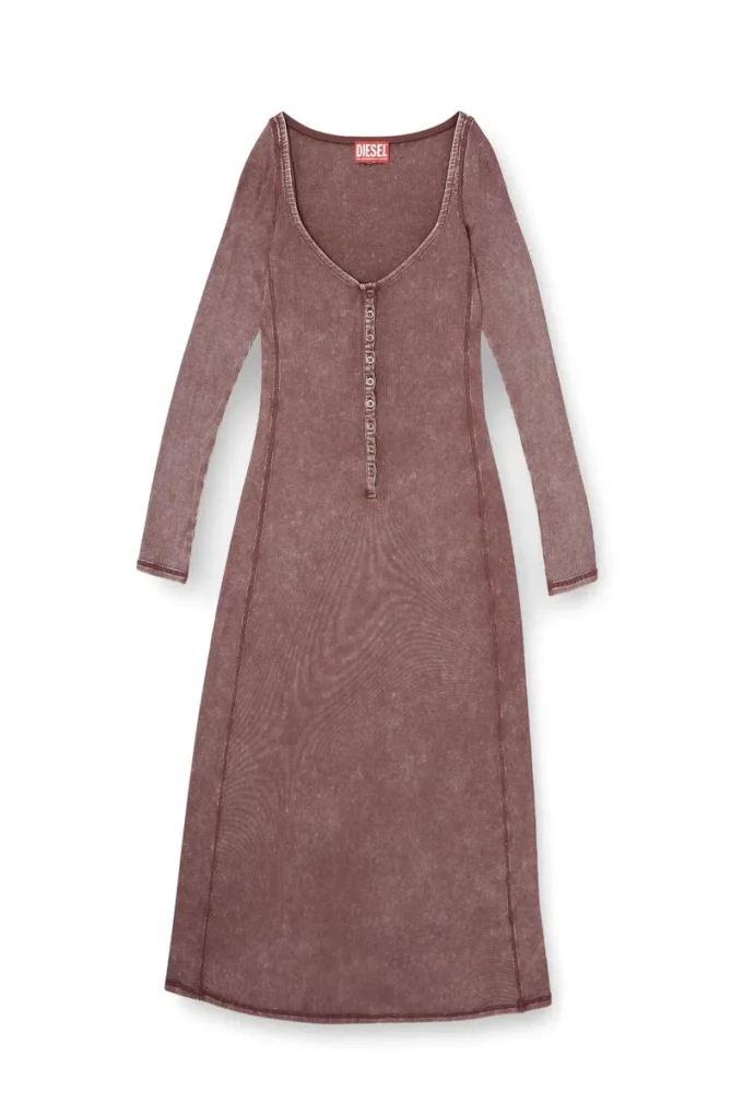 d-ley Midi dress in faded ribbed jersey