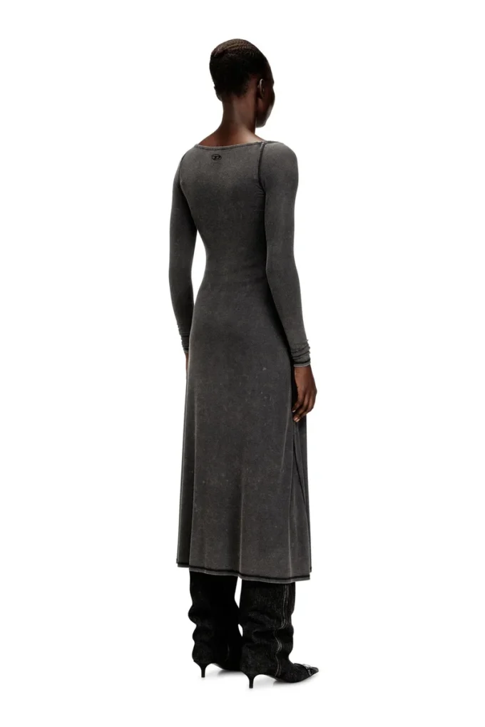 d-ley Midi dress in faded ribbed jersey