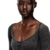 d-ley Midi dress in faded ribbed jersey
