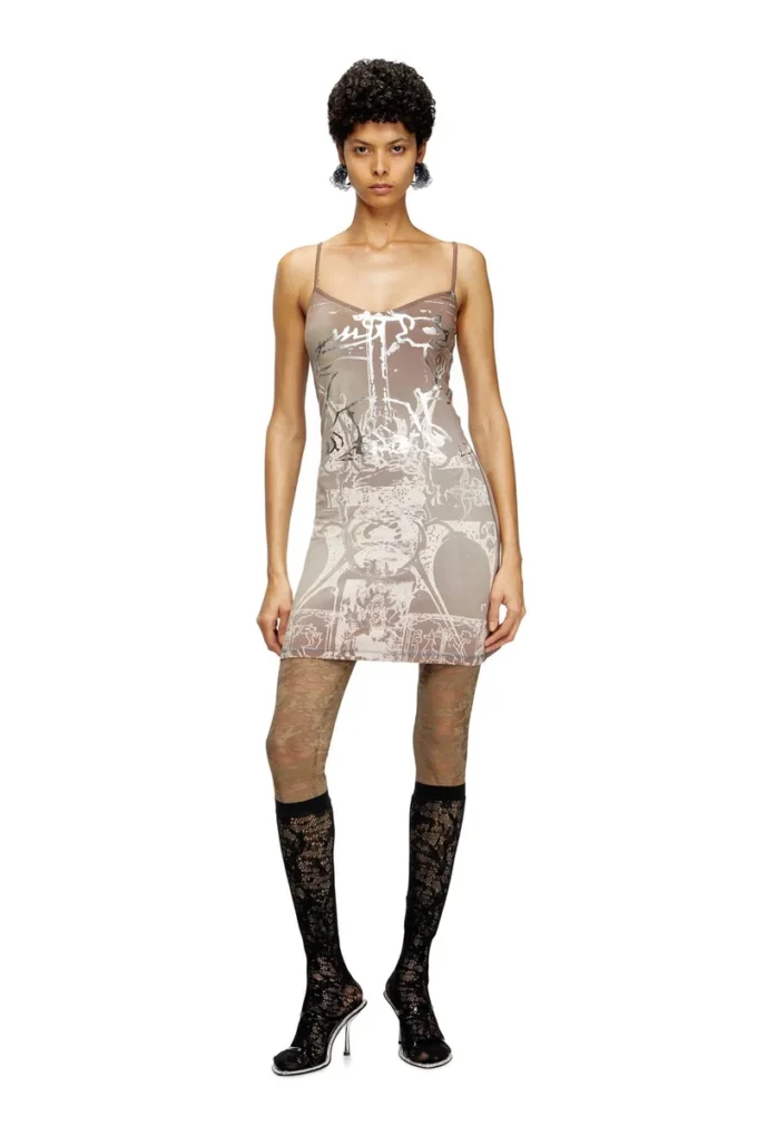 d-longy Mini dress with foil print