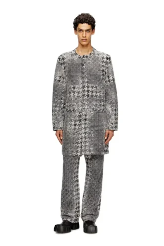 d-lot-fsh Coat in Prince of Wales jacquard denim